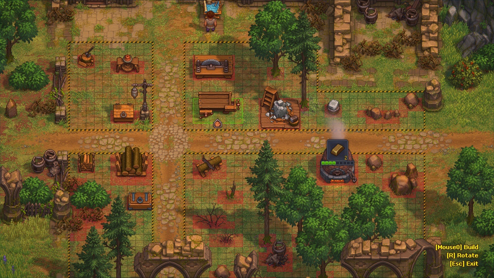 The build grid around the workshop compound